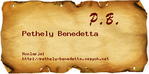 Pethely Benedetta névjegykártya